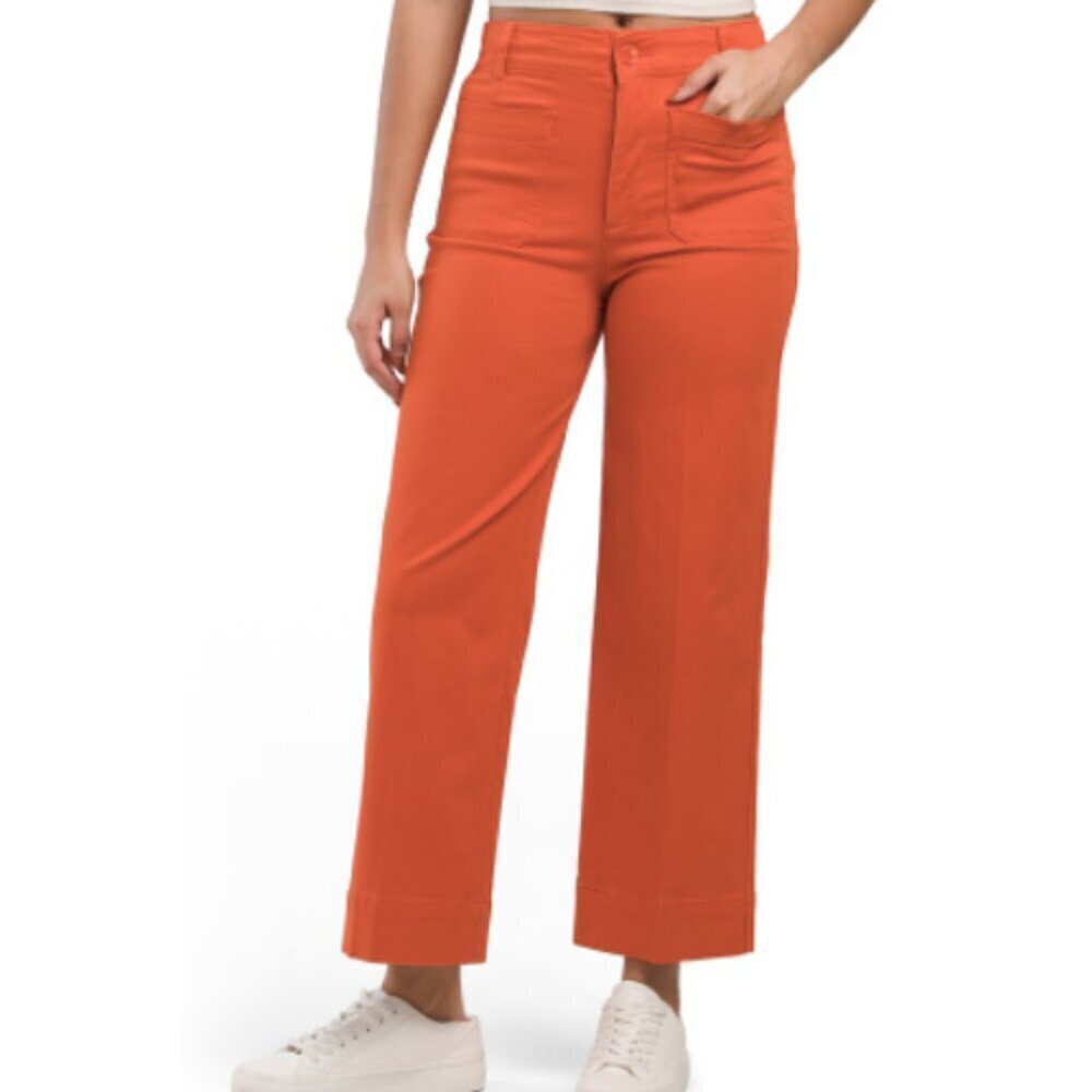 Bagatelle Womens 3X Rust Orange Twill Patch Pocket Cropped Pants